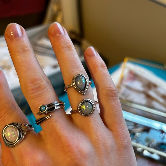 Silver rings set of 5 - Picture 3 of 4